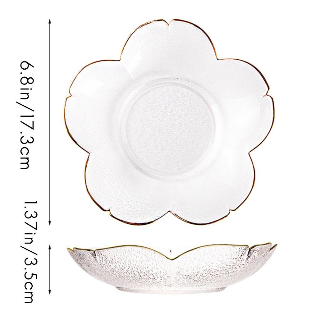 Japanese Style Creative Gilt Glass Cherry Blossom Plate