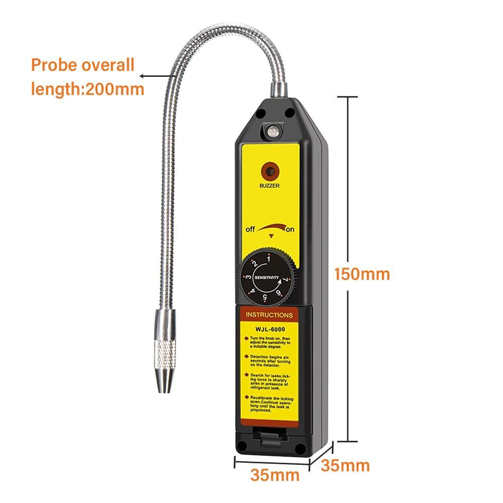 Freon Leak Detector WJL-6000 Refrigerant HVAC Leak Detector Halogen Gas Sniffer Automotive Gas Finder Halogen Leakage Tester Checker for R134a R410A R12 R22 R404A