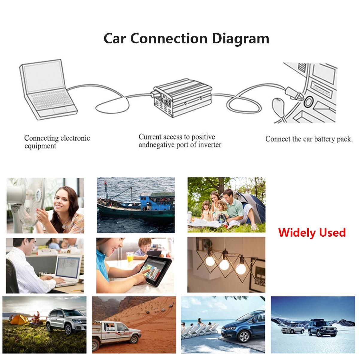 Peak 1500W Pure Sine Wave Inverter 24v LCD Display Car Carvan Converter-24V
