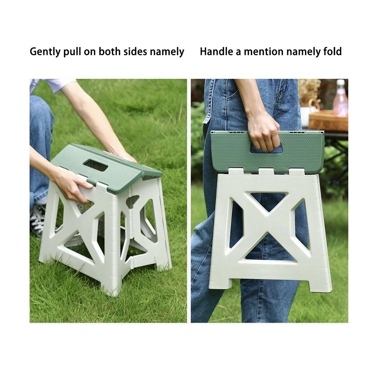 Picnic Stool Folding Style Outdoor Fishing Stool Green