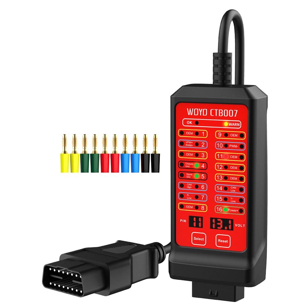 WOYO 12 V 24 V Portable CAN Tester 16 Pin Break Out Box Detection CAN Bus Circuit Tester Vehicle Diagnosis On-Board Diagnostics Tester