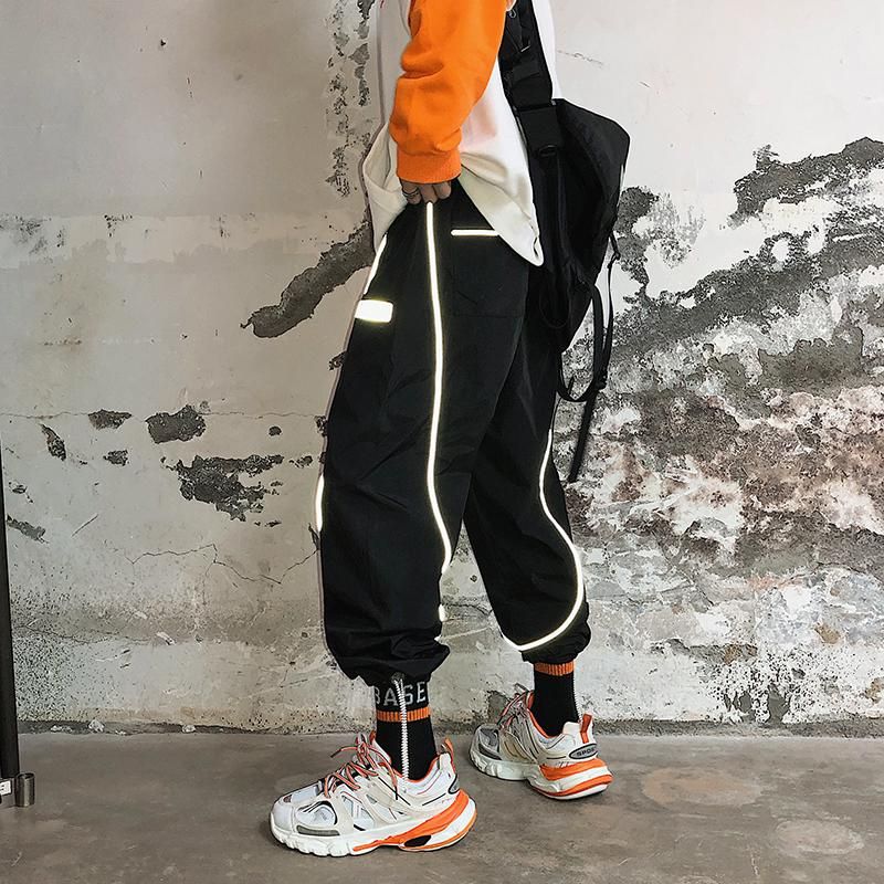 Harem Cargo Pants Hip-Hop Hip-Hop Casual Tracksuit Trucks Reflective Street Clothing