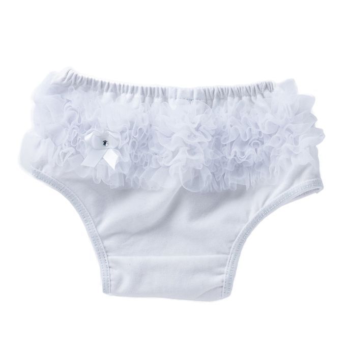 Baby Girls Shorts Pants Diaper Cover Bloomers  L For 6-12 Months White