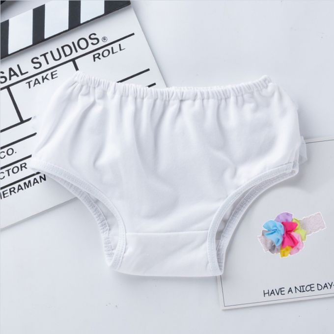 Baby Girls Shorts Pants Diaper Cover Bloomers  L For 6-12 Months White