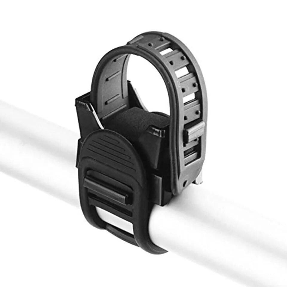Black Rubber Bike Front Lamp Light Clamp Headlight Holder Rotatable Swivel Bicycle LED Flashlight Torch Mount Holder Clip