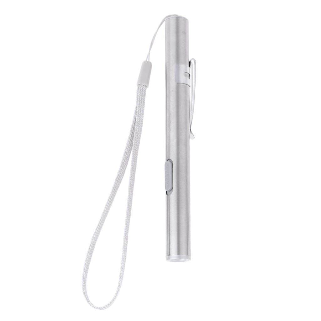 USB Rechargeable Pen Light Mini LED Flashlight Double Lamp