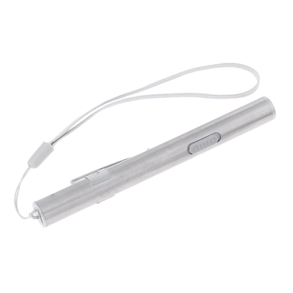 USB Rechargeable Pen Light Mini LED Flashlight Double Lamp