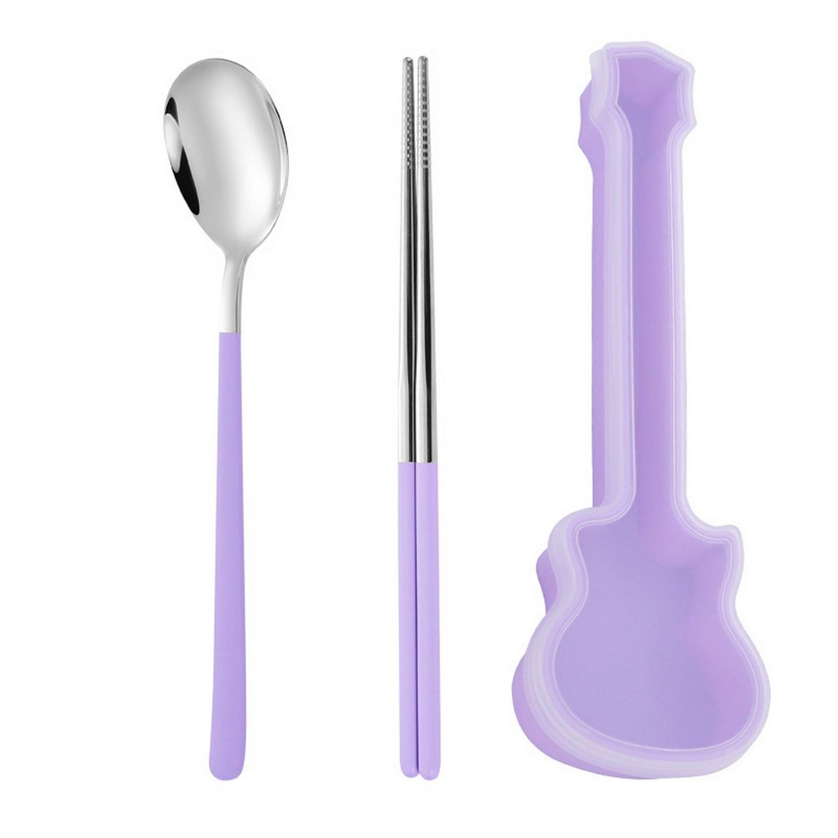 1 Set Cutlery Set Lunch Cutlery Spoon Set Dinnerware Purple