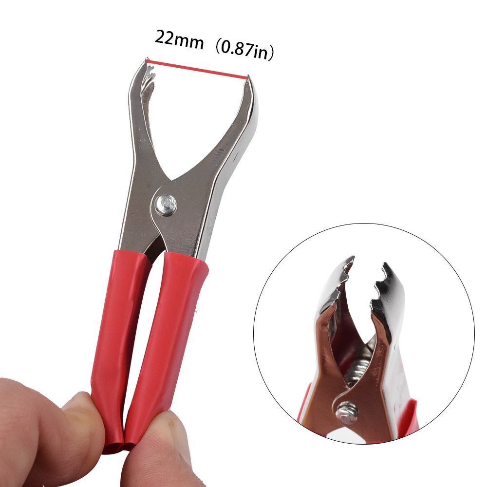 YUNPICAR Car Crocodile Clip 30A Spring Loaded Auto Vehicle Battery Cable Insulated Alligator Clamp