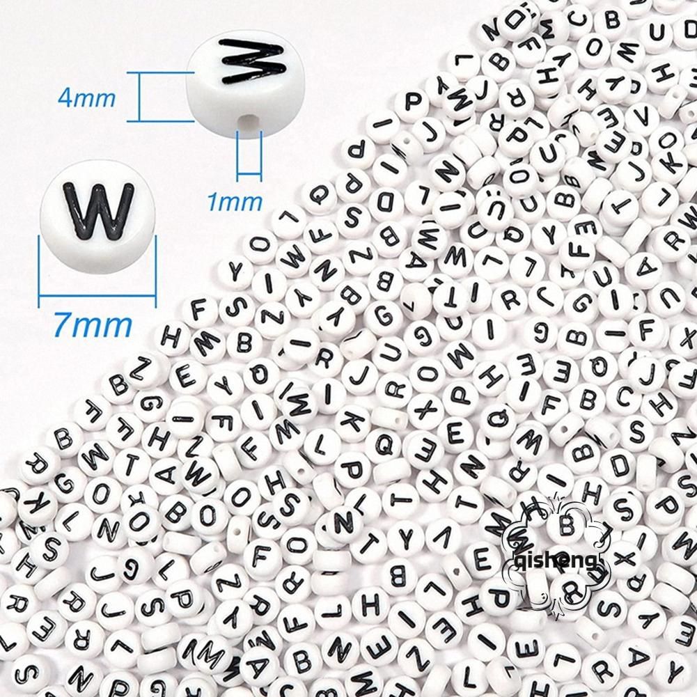 Round Flat Letter Acrylic Beads With 100 Piece Stylish