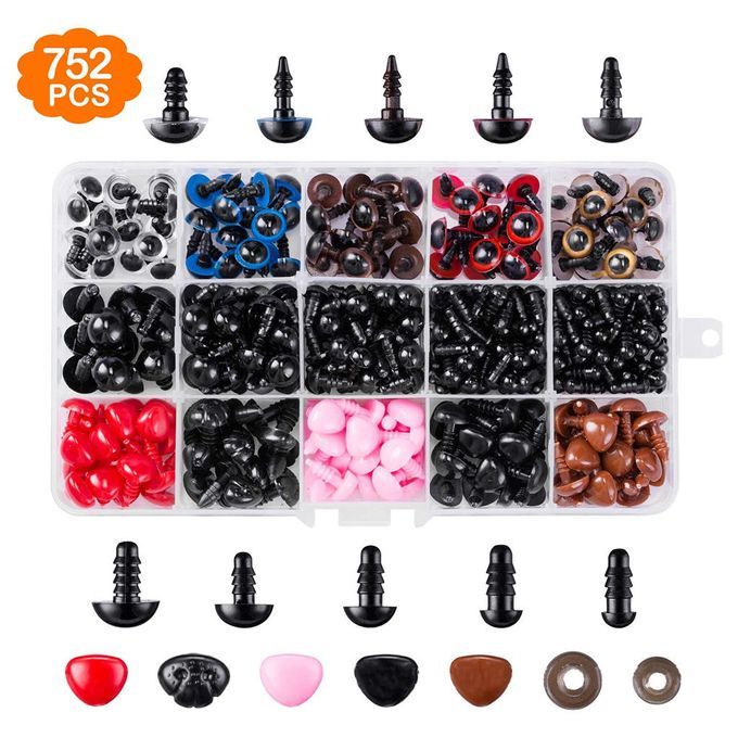 560pcs/Box Safety Eyes And Noses Craft For Puppet Bear Craft DIY Tools