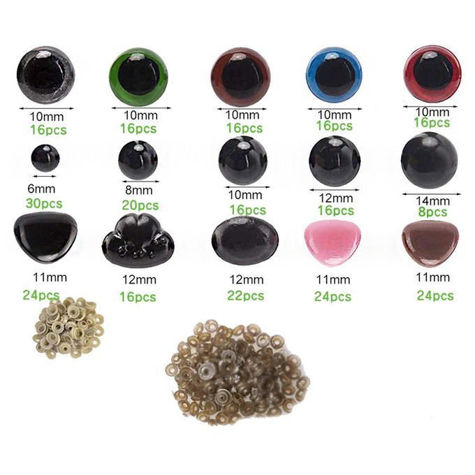 560pcs/Box Safety Eyes And Noses Craft For Puppet Bear Craft DIY Tools