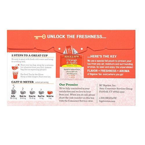 Orange & Spice Herbal Tea Bags, 20 Count Box Pack X 6