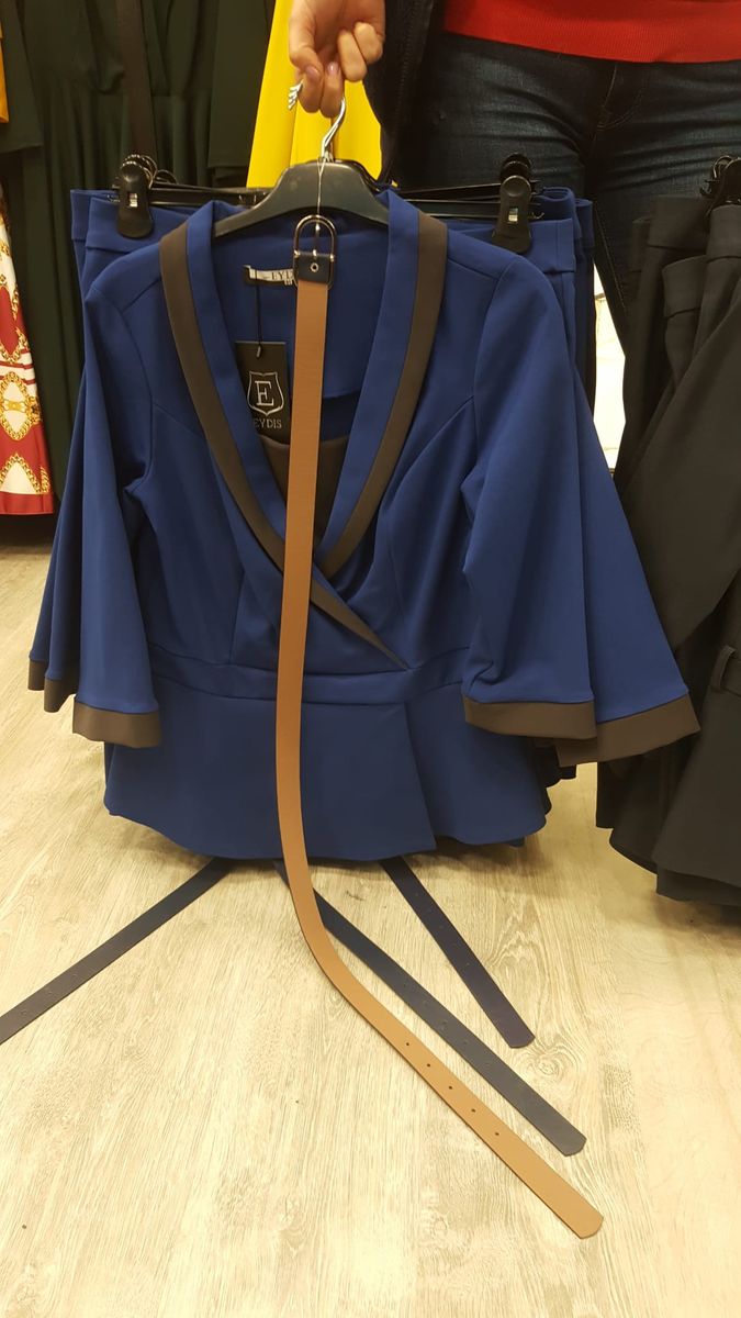 Turkey Cami Inserted Skirt Suit With 3/4 Sleeve- NAVY BLUE