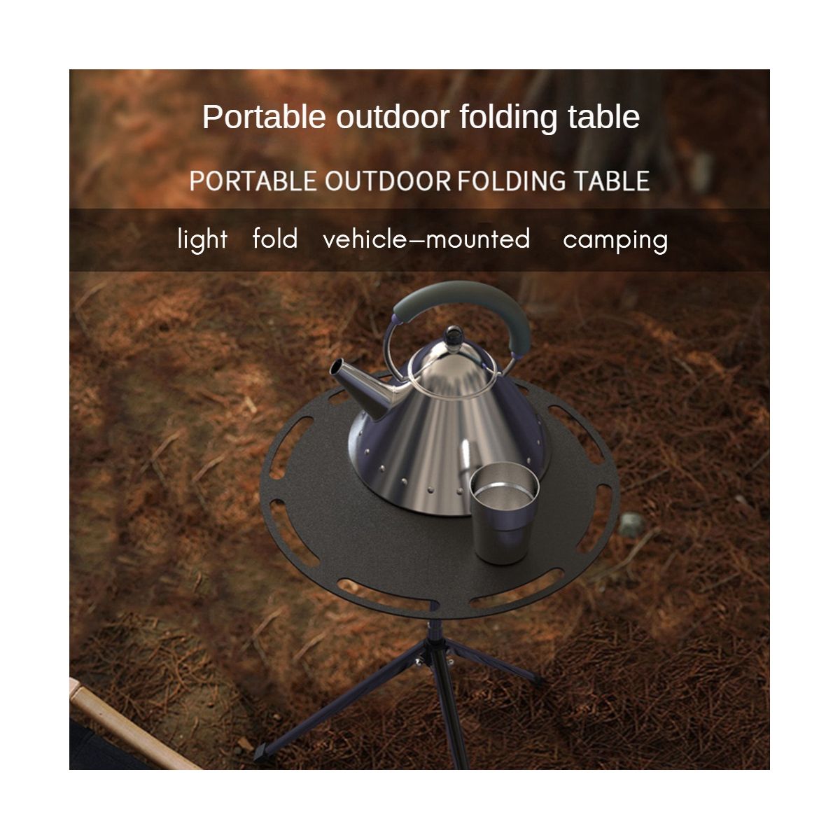 Retractable Tripod Folding Table Camping Barbecue P