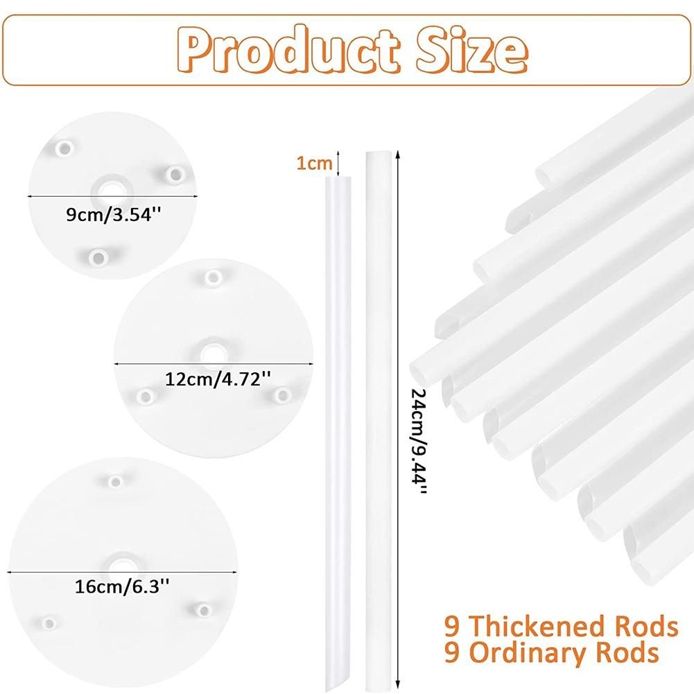 Cake Supports - Pack of 18 Cake Stands, Reusable Dowel