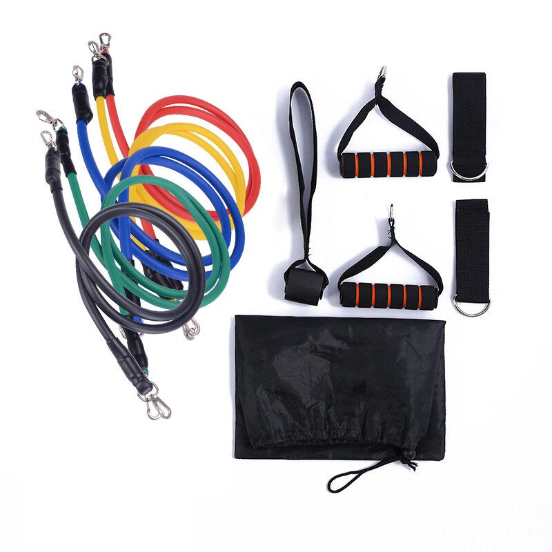 11PCS Durable Resistance Bands Yoga Pilates Abs Exercise