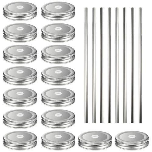 16 Pack Regular Mouth Lids With 8 Packs 18/8