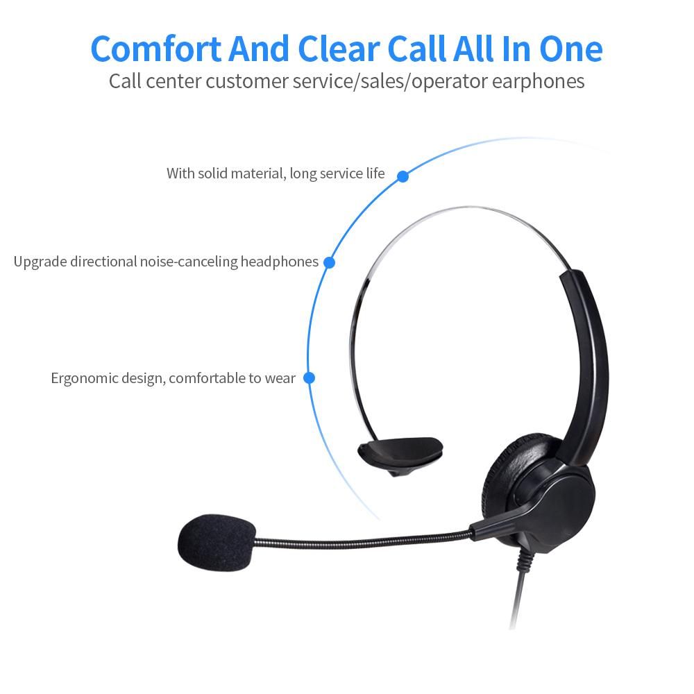 Communication Headset Comfort And Clear Call All In One 330°Adjustable Ear Plate Double Noise Reduction The 3.5MM Connector