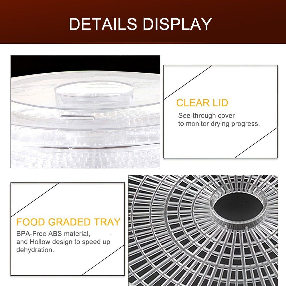 Electric Food Dehydrator Machine 5 Tray Tier Fruit Dryer