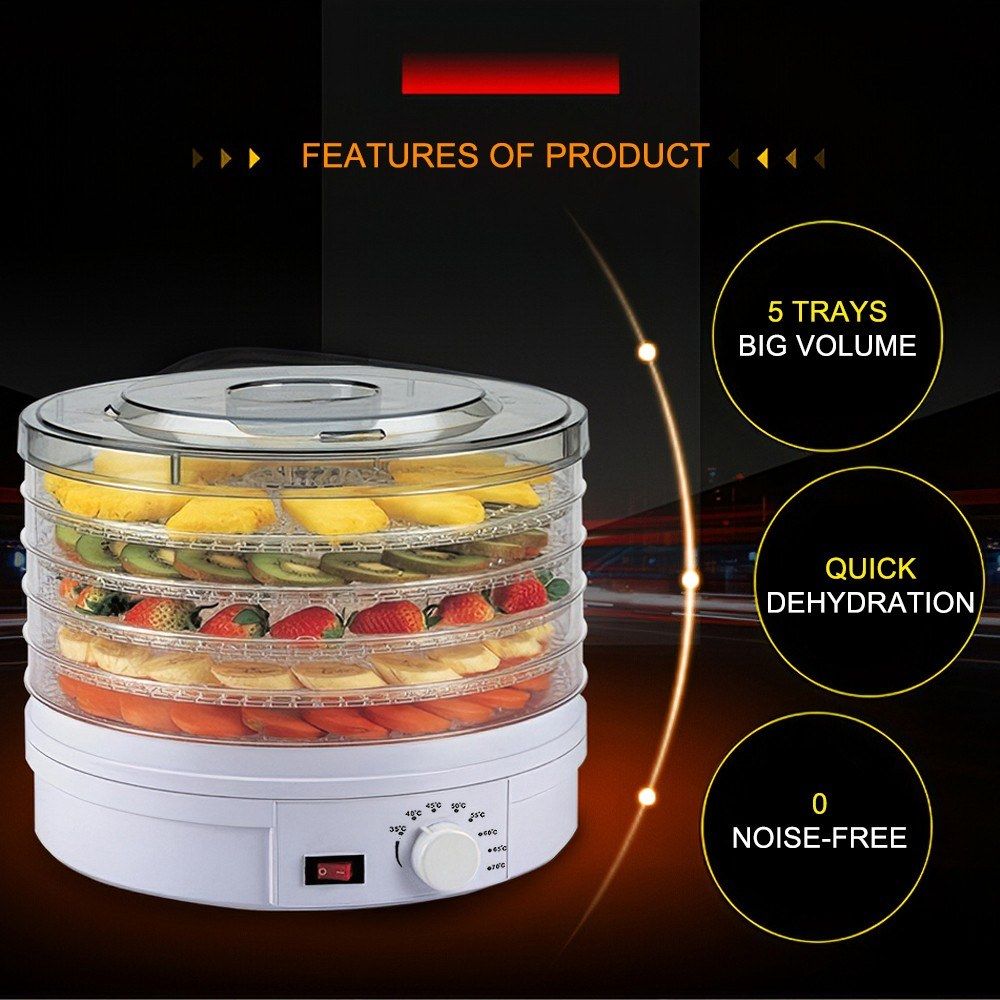 Electric Food Dehydrator Machine 5 Tray Tier Fruit Dryer