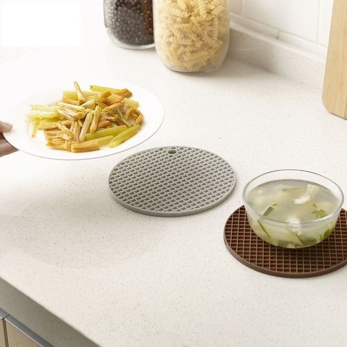 Silicone Waterproof Table Mat Heat Insulation Pot Mat 6pcs