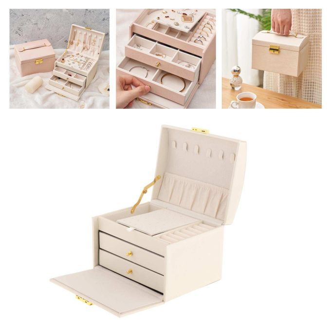 Creative Jewelry Storage Box Watch Trinket Boxes Case Display White