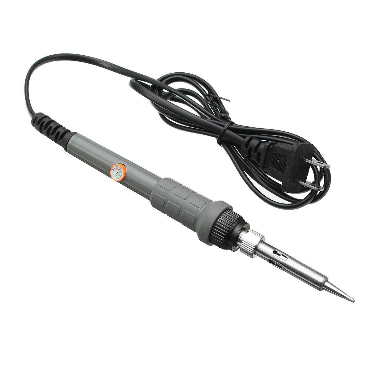 1 SET US 60W 110V Electric Iron Kit Incl. Adjustable Temperature Welding Iron, Magnifier Station, Rosin Flux, 2x Screwdrivers,Desoldering Pump,Solder Wire, Tweezer, Stand And Sponge American Rules