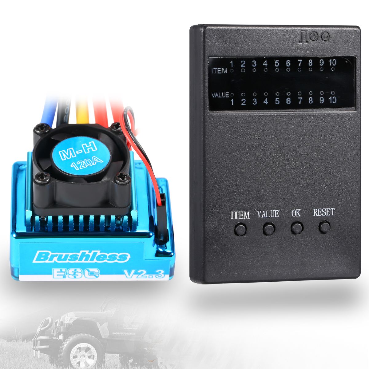 120A Brushless ESC Waterproof And Programming Card Combo Set