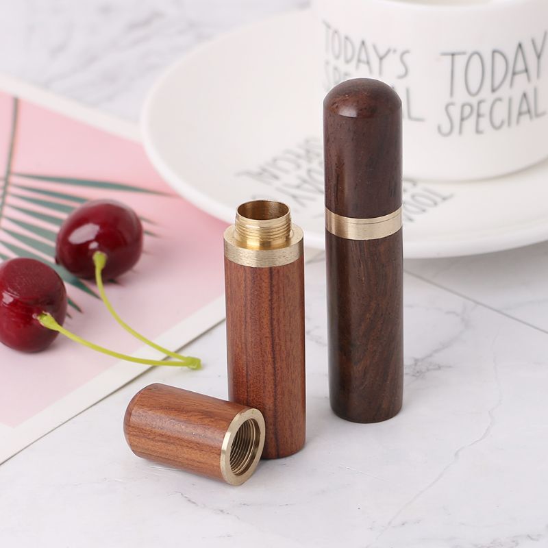 2pcs Bucket Rosewood Ebony Wood Toothpick Holder