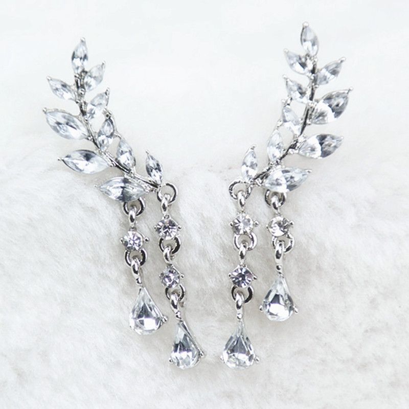 Women Tassel Wing Style Drop Earrings Fashion Cubic Jewelry