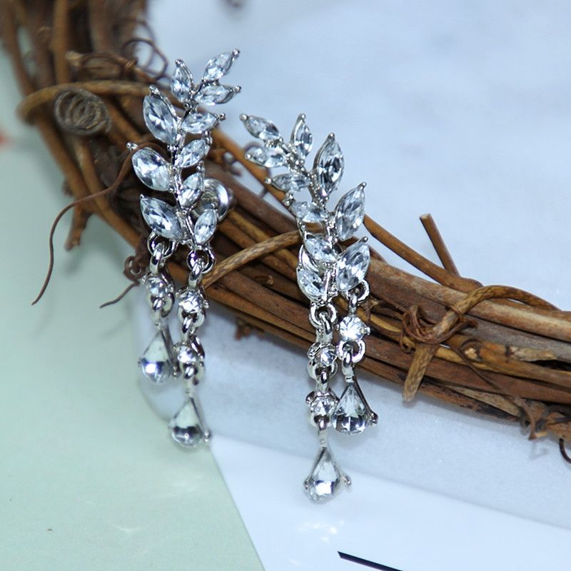 Women Tassel Wing Style Drop Earrings Fashion Cubic Jewelry