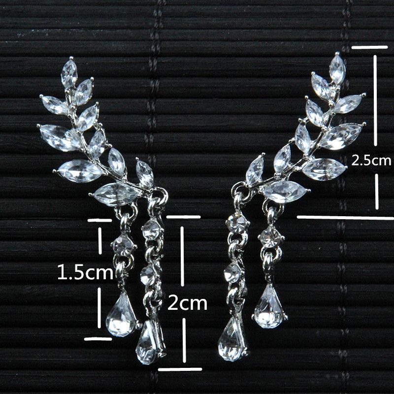 Women Tassel Wing Style Drop Earrings Fashion Cubic Jewelry