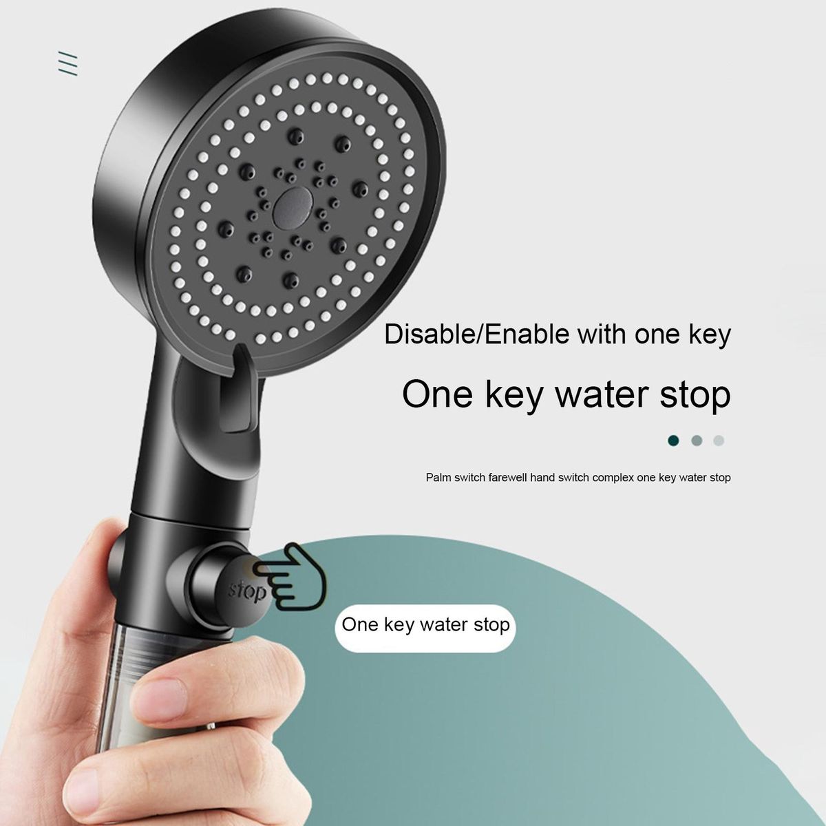 Shower Filter Head Bathroom 5 Modes Shower Heads Nozzle Spray Black