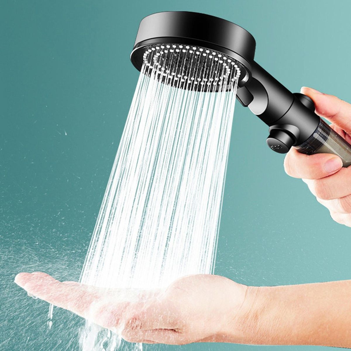 Shower Filter Head Bathroom 5 Modes Shower Heads Nozzle Spray Black