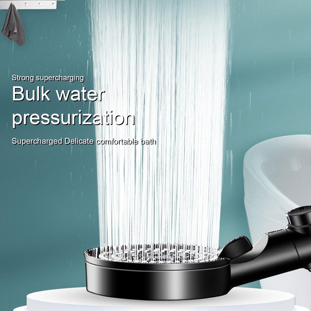 Shower Filter Head Bathroom 5 Modes Shower Heads Nozzle Spray Black