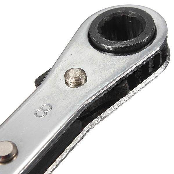 6Pcs Ring Ratchet Spanner Wrench Set Repair Tools Metric 6mm X 8mm