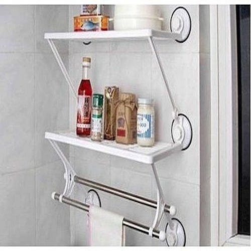 Bathroom / Kitchen Storage Rack With Towel Bar