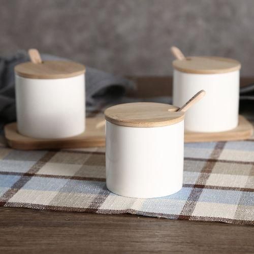 3 Pcs Seasoning Container Spice Jar Glass Sugar &