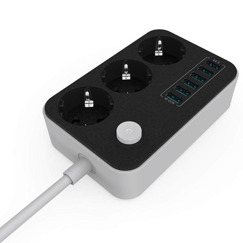 LDNIO Desktop 3 Prise D'Alimentation6 USB Port 5V 3.4A Charger Adapter 1.6m EU