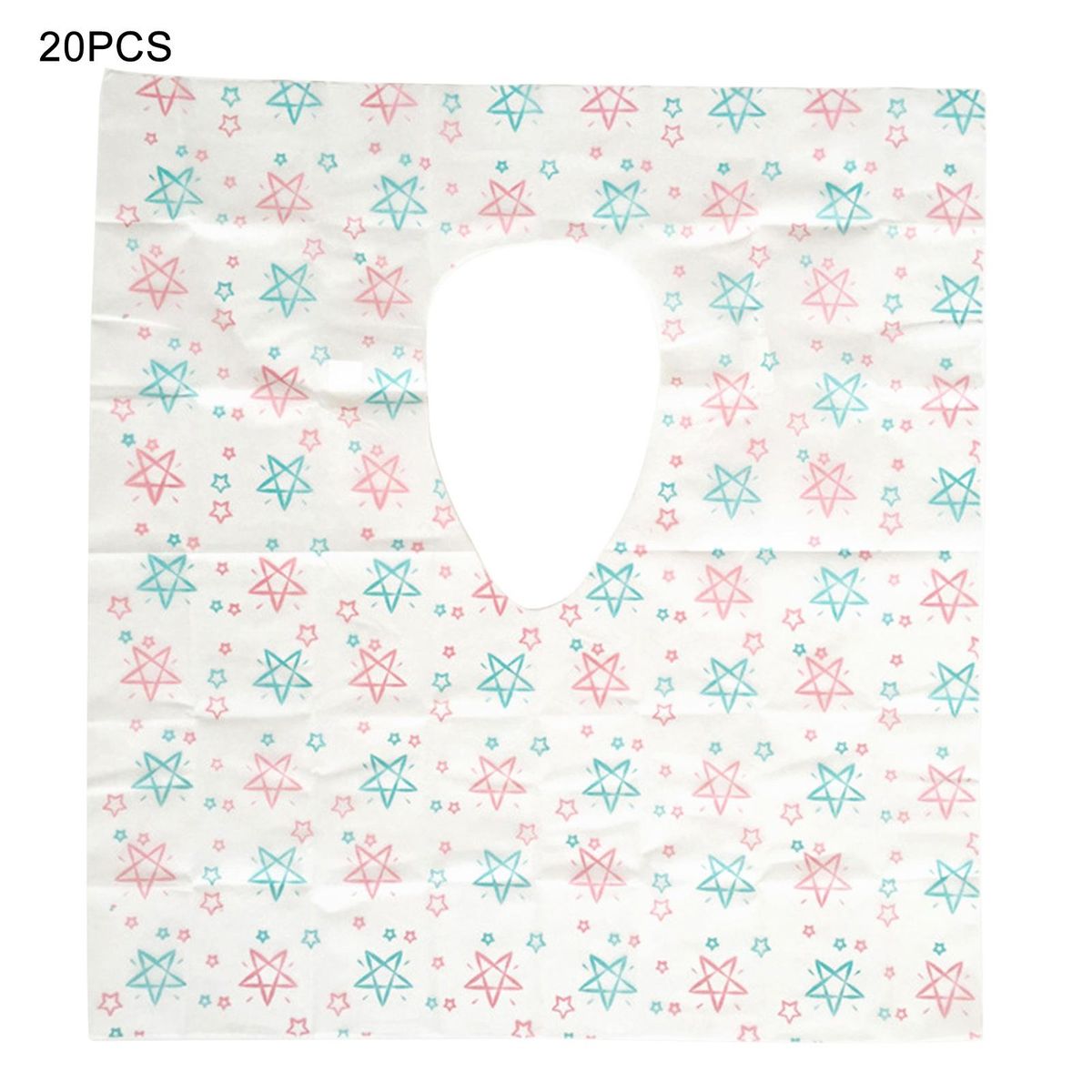 20Pcs Toilet Cover Star Print Disposable Toilet Seat Cushion