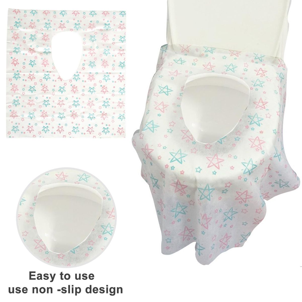 20Pcs Toilet Cover Star Print Disposable Toilet Seat Cushion