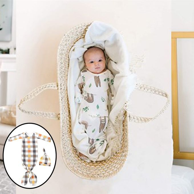 Infant Baby Sleeping Bag Sack 0-6 Months Yellow Grid