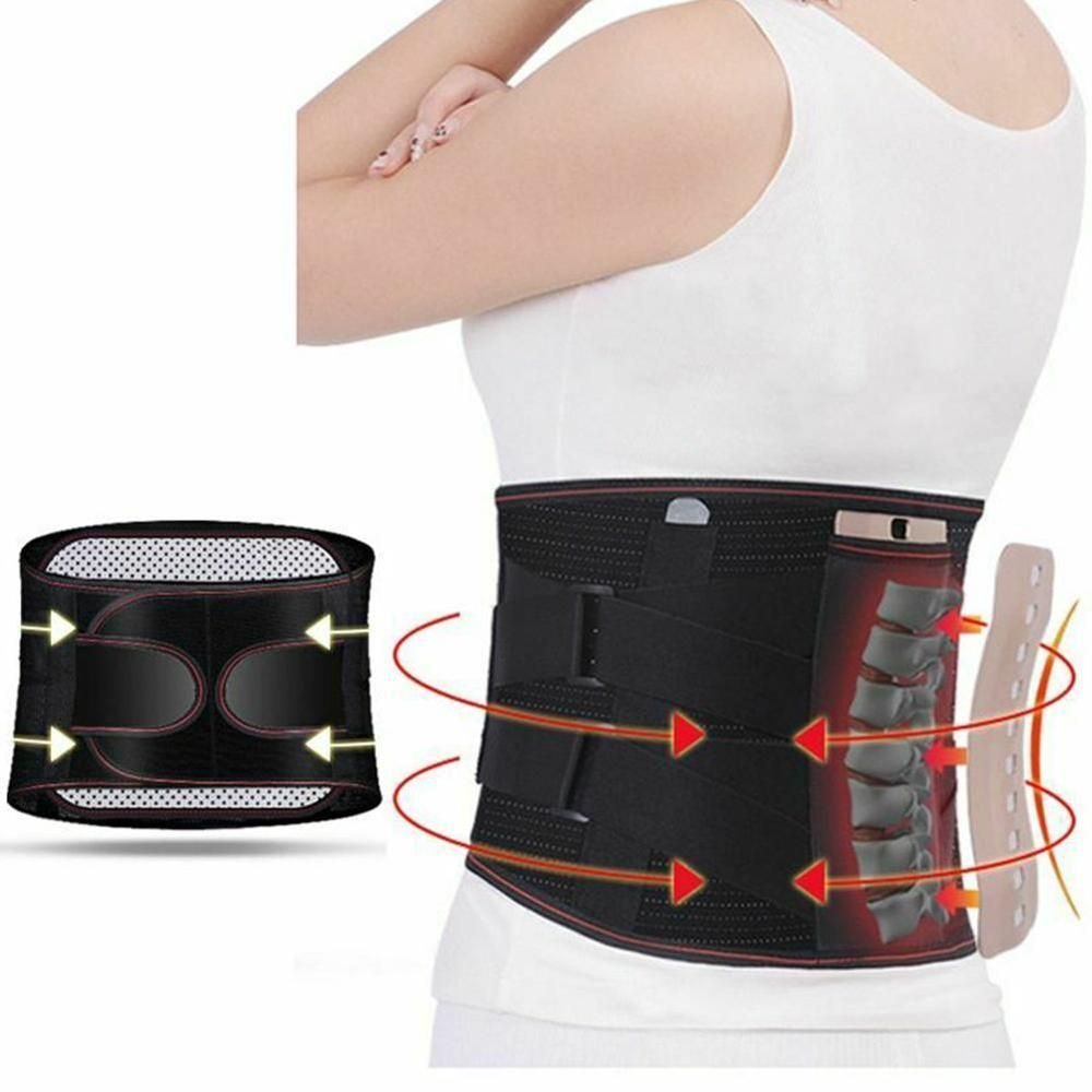 Adjustable Tourmaline Self-heating Magnetic Therapy Waist Belt Lumbar Support Back Waist Support  Double Banded Aja Lumbar-Waist Belt