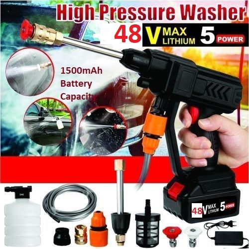 Mobile Battery Powered High Pressure Multi Purpose Car Washer 48VH 15000mah