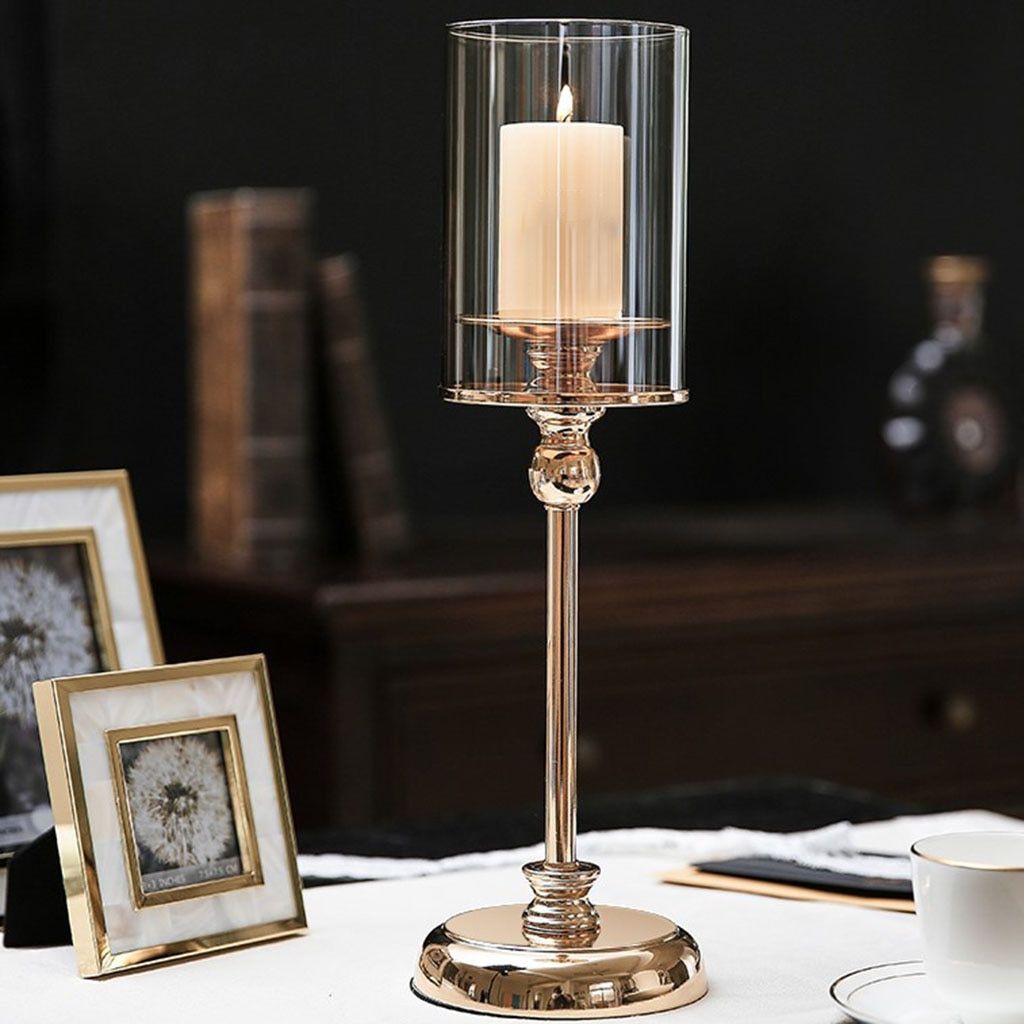 GlCandle Stand Metal Candlestick Dining Centerpiece