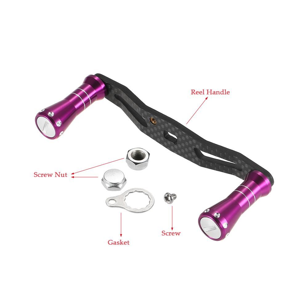 Lixada Carbon Fiber Fishing Reel Handle for Bait Casting Strong Aluminum Alloy Fishing Reel  Left / Right Hand Interchangeable