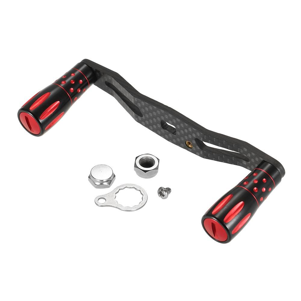 Lixada Carbon Fiber Fishing Reel Handle for Bait Casting Strong Aluminum Alloy Fishing Reel  Left / Right Hand Interchangeable