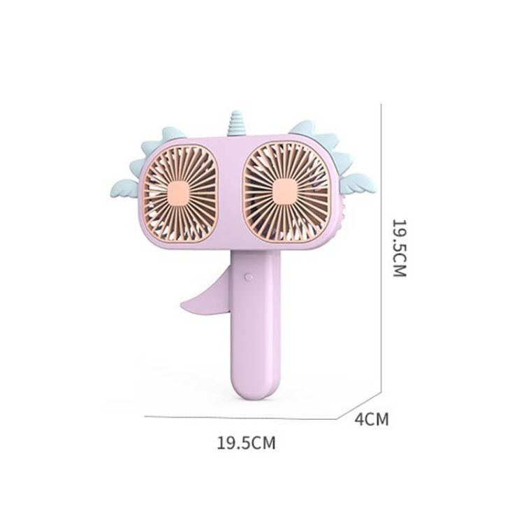 2pcs Mini Cartoon Manual Fan Unicorn Model Hand Holding Fan