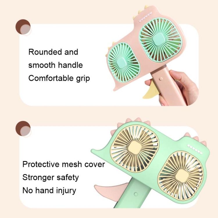 2pcs Mini Cartoon Manual Fan Unicorn Model Hand Holding Fan